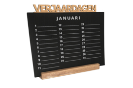Verjaardagen kalenderbladen in standaard Natural - Black – 22 x 27 cm