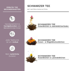 Theebloemen Creano set met glazen theepot zwarte thee