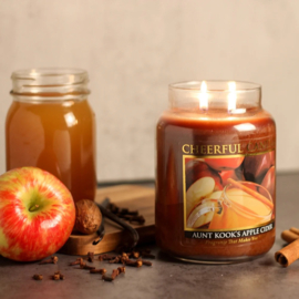 Aunt Kook's Apple Cider  geurkaars Cheerful Candle 2 lonten 680 gram