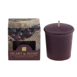 Zoete zwarte kersen Heart & Home Votive Geurkaars 52 gram