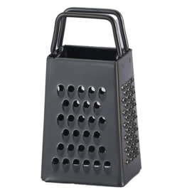 Mini rasp zwart metaal  8 cm H x 3,5 cm B  x 2,5 cm D