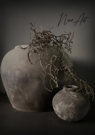 Schilderpaneel Sobere Potten & Takjes 45×55 cm – Landelijke Olieverf Look Wanddecoratie