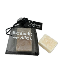 2 Amberblokjes in zakje met tekst "Bedankt voor Alles"