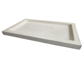Houten decoratie dienblad wit 25x15 cm – met opstaande rand