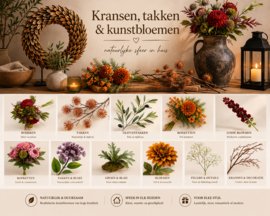 Kransen, takken & kunstbloemen – natuurlijke sfeer in huis