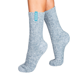 SOXS® Angels falls label licht blauwe wollen sokken  unisex kuithoogte  37-41