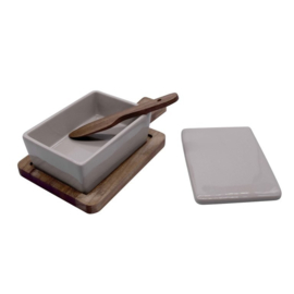 Dip en boter set Boet met houten plank – 20 x 10,5 x 7,5 cm  Jens Living