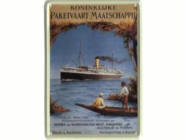 Vintage Muurbord Reclamebord Koninklijke Pakketvaart Maatschappij