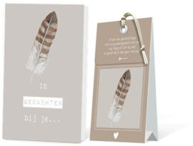 In gedachten bij je... Geurtasje - Wenskaart Incl envelop 12,5 x 8 cm
