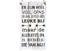 Tekstbord hout leuke opa’s 55x30 cm antique white