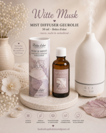 Witte Musk Mist Diffuser geurolie 50 ml Boles d’olor