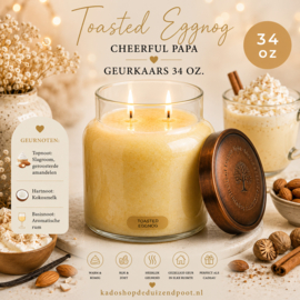 Toasted Eggnog Cheerful Papa geurkaars 34 Oz.