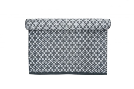 Vloerkleed antraciet wit katoen 60x90 cm handgemaakt