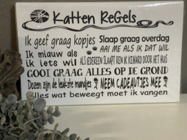 Tekstbord Steigerhout Katten regels
