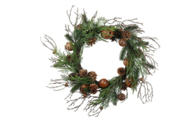 Real Touch krans Bel Betula Picea groen-60x60 cm