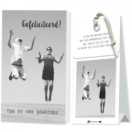 Gefeliciteerd! Opa en oma geworden . Geurtasje - Wenskaart Incl envelop 12,5 x 8 cm