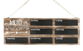 Houten wandbord Menu van de Week 20 x 55 cm