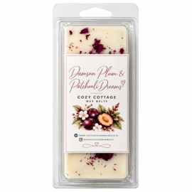 Damson Plum & Patchouli Dreams waxmelt 65 gram sojawas Cozy Cottage