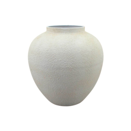 Vaas Lune metaal gebroken wit – Home Society 28,5 x 28 x 28 cm