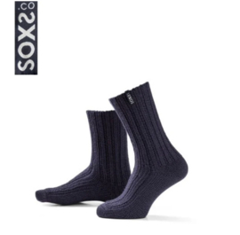 SOXS® Blue Horizon label blauwe wollen Outdoor sokken unisex kuithoogte  42-46