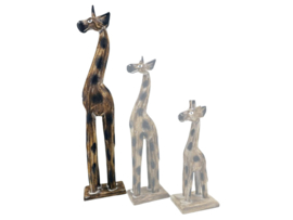 🦒 Houten Giraf – Naturel Decoratie (40 cm