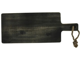 Gusta® borrelplank acacia zwart 48x19 cm – houten serveerplank voor hapjes