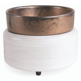  White washed Bronze 2-in-1 klassieke geurlamp en waxmelt brander