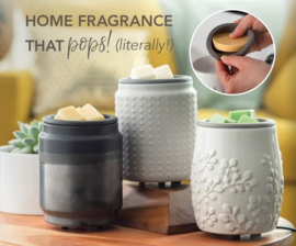 Blue Herrinbone Candle Warmers® Flip Dish geurlamp Elektrisch