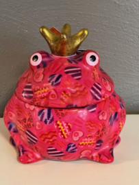 Pomme Pidou snoep pot / koekjes pot kikker Freddy Medium rood