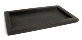 Houten decoratie dienblad zwart 25x15 cm – met opstaande rand