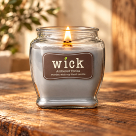 Ambered Tonka geurkaars – houten knisperende lont Colonial Candle 425 gram