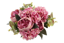 Boeket Paeonia Hydrangea Lila – Kunstbloemenboeket 47 cm