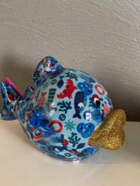 Pomme Pidou  - Spaarpot - Medium - Fish Kelly Blauw