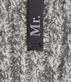 SOXS® Mr & Mr label Duo Grijze wollen sokken kuithoog mt 42-46