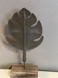 Ornament blad op voet Metaal S 51 x 29 cm