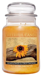Sunflower & Driftwood Candle Geurkaars Cheerful 2 wick 680 gr