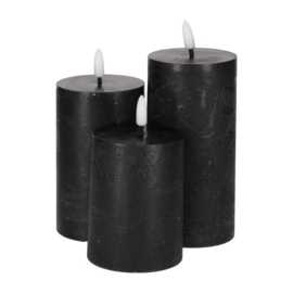 LED stompkaarsen zwart set van 3  Jens Living
