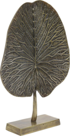 Ornament op voet Leaf antiek brons stijlvol metalen blad