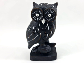 Uil black wash hout 18x10cm