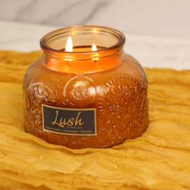 Cheerful Candle Large Geurkaars Black Clove  Cinnamon Orange  20 Oz Lush Cognac