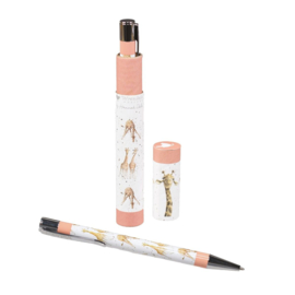 Wrendale Designs navulbare pen in cadeau koker Giraffe
