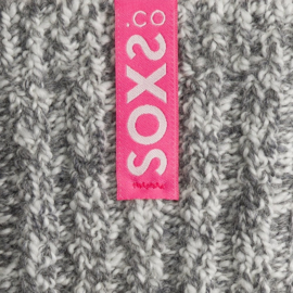 SOXS® Bubble Gum label grijze wollen sokken  kuithoog Mt 37-41