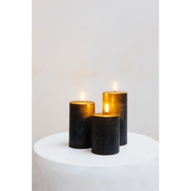 LED stompkaarsen zwart set van 3  Jens Living
