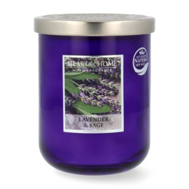 Lavender & Sage Geurkaars soja-wax mix Heart & Home® 75 branduren