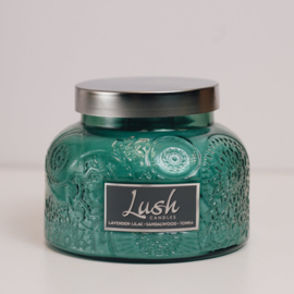 Cheerful Candle Large Geurkaars  Lavender Lilac Sandalwood Tonka 20 Oz Lush Groen
