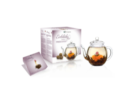 Theebloemen Creano set met glazen theepot zwarte thee