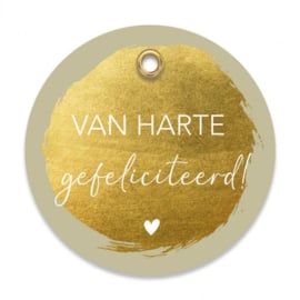 Kadolabel Van Harte Gefeliciteerd!