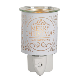 Merry Christmas White Plug- in 3D geurlamp voor het stopcontact nu gratis Reisstekker