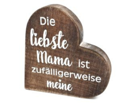 Text Herz 15x15cm Die liebste Mama