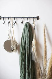 Ib Laursen rek met 6 S-haken zwart metaal 50 cm